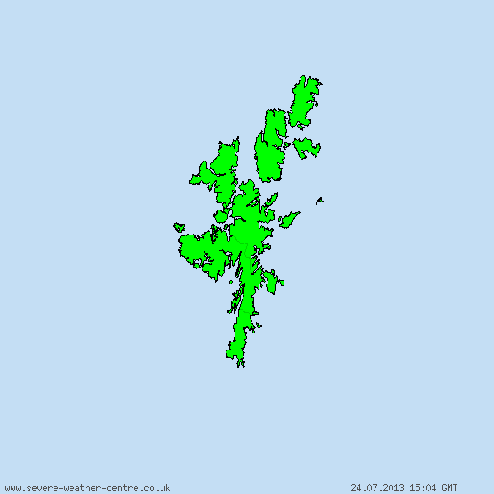 Shetland Inseln - Warnungen vor Gewitter