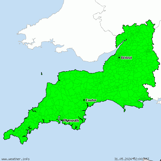 South West England - Notices on extreme temperatures