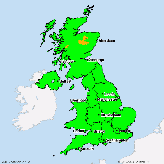 Vereinigte Königreich - Warnungen vor Sturm/Orkan