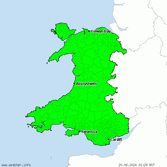 Wales - Warnungen vor Gewitter