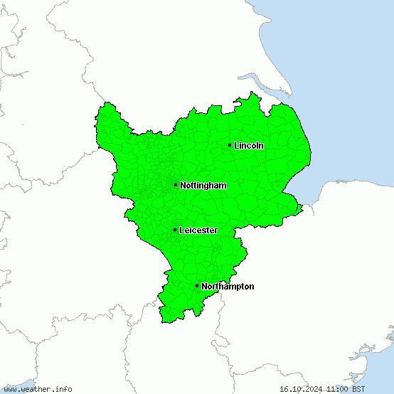 East Midlands - Warnings for heavy snow