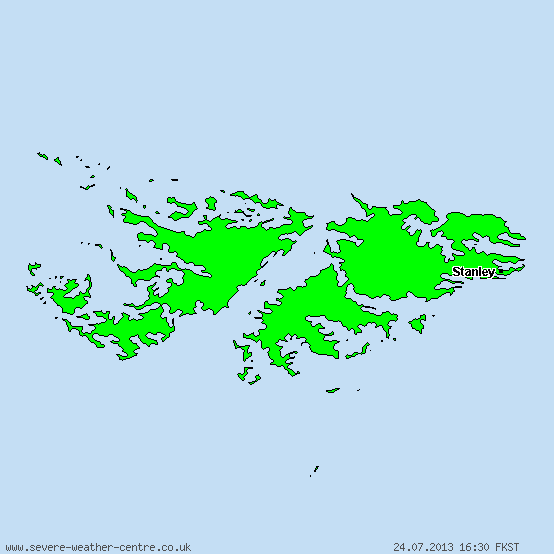 Falkland Islands - Warnings for freezing rain