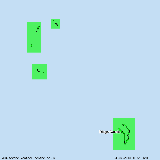 British Indian Ocean Territory - Warnings for heavy rain