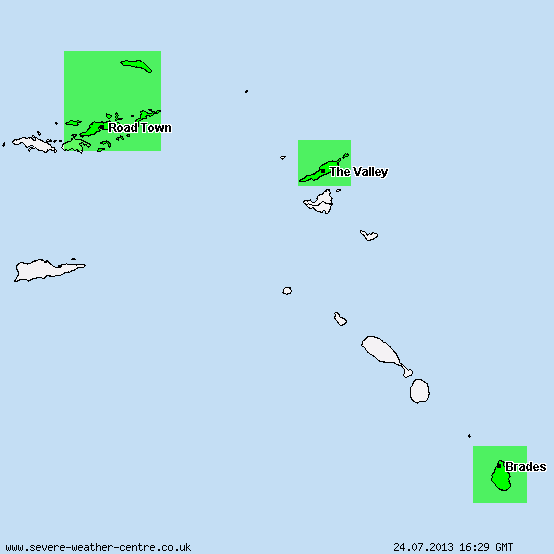 Montserrat,Anguilla, British Virgin Islands - Warnings for heavy snow