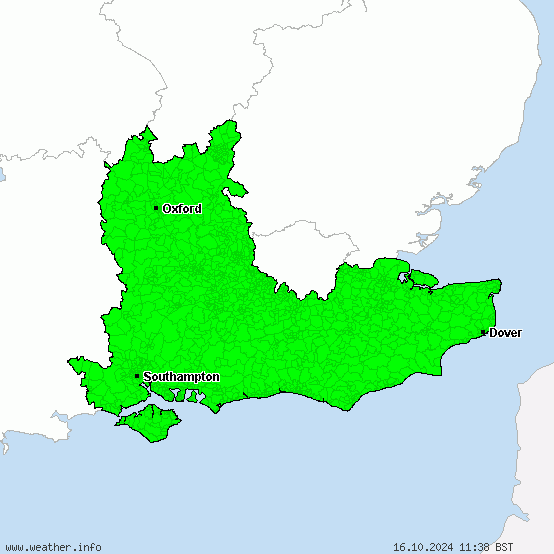 South East England - Warnings for thunderstorms