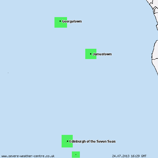 Ascension, Saint Helena, Tristan da Cunha, Gough Island - Warnings for thunderstorms