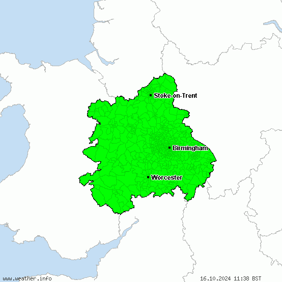 West Midlands - Warnings for thunderstorms