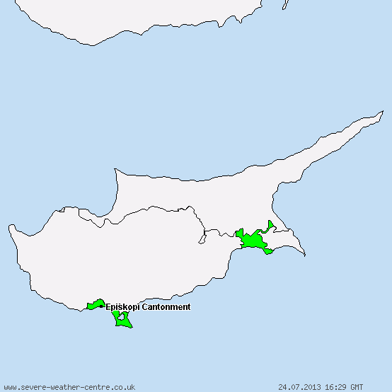 Akrotiri and Dhekelia - Warnings for gales and storms